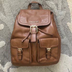 Brown Michael Kors drawstring backpack